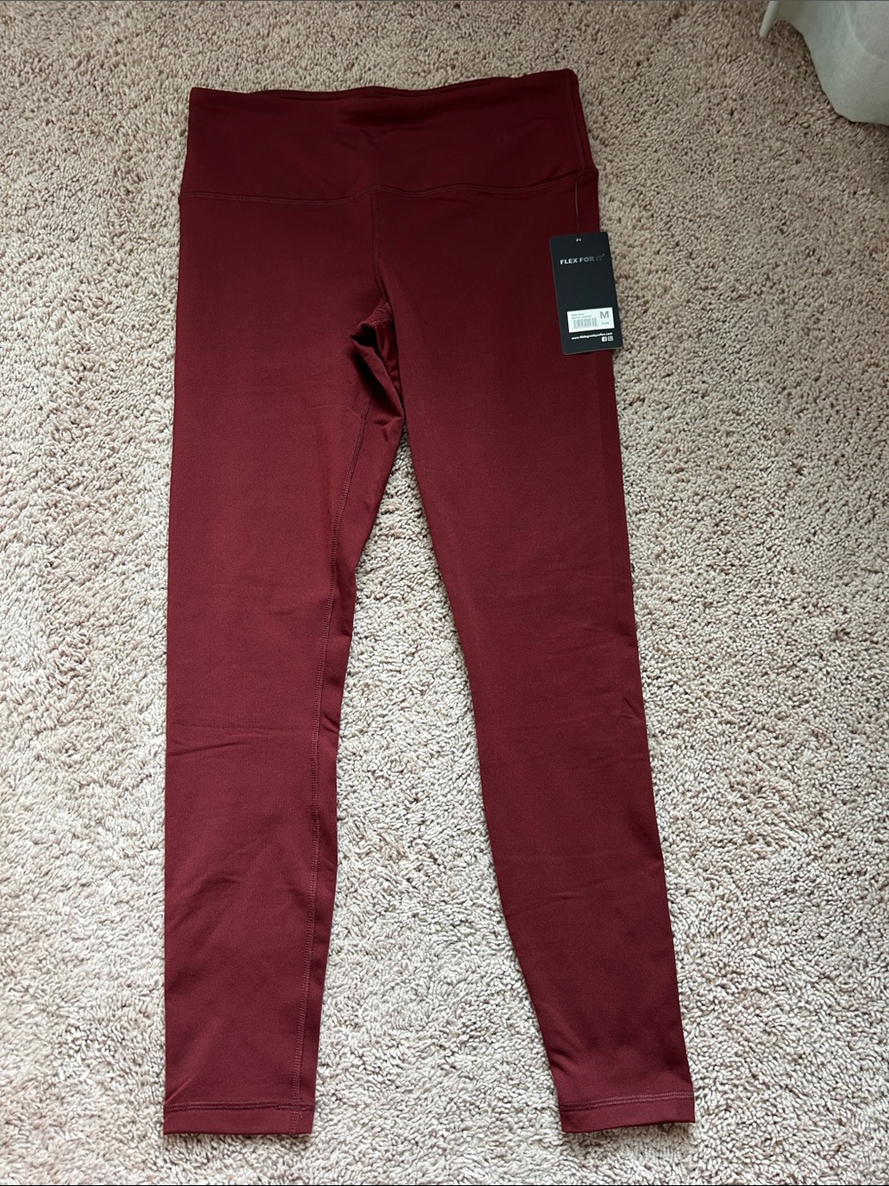 90 Degree By Reflex Women's Burgundy High-Rise Performance Leggings